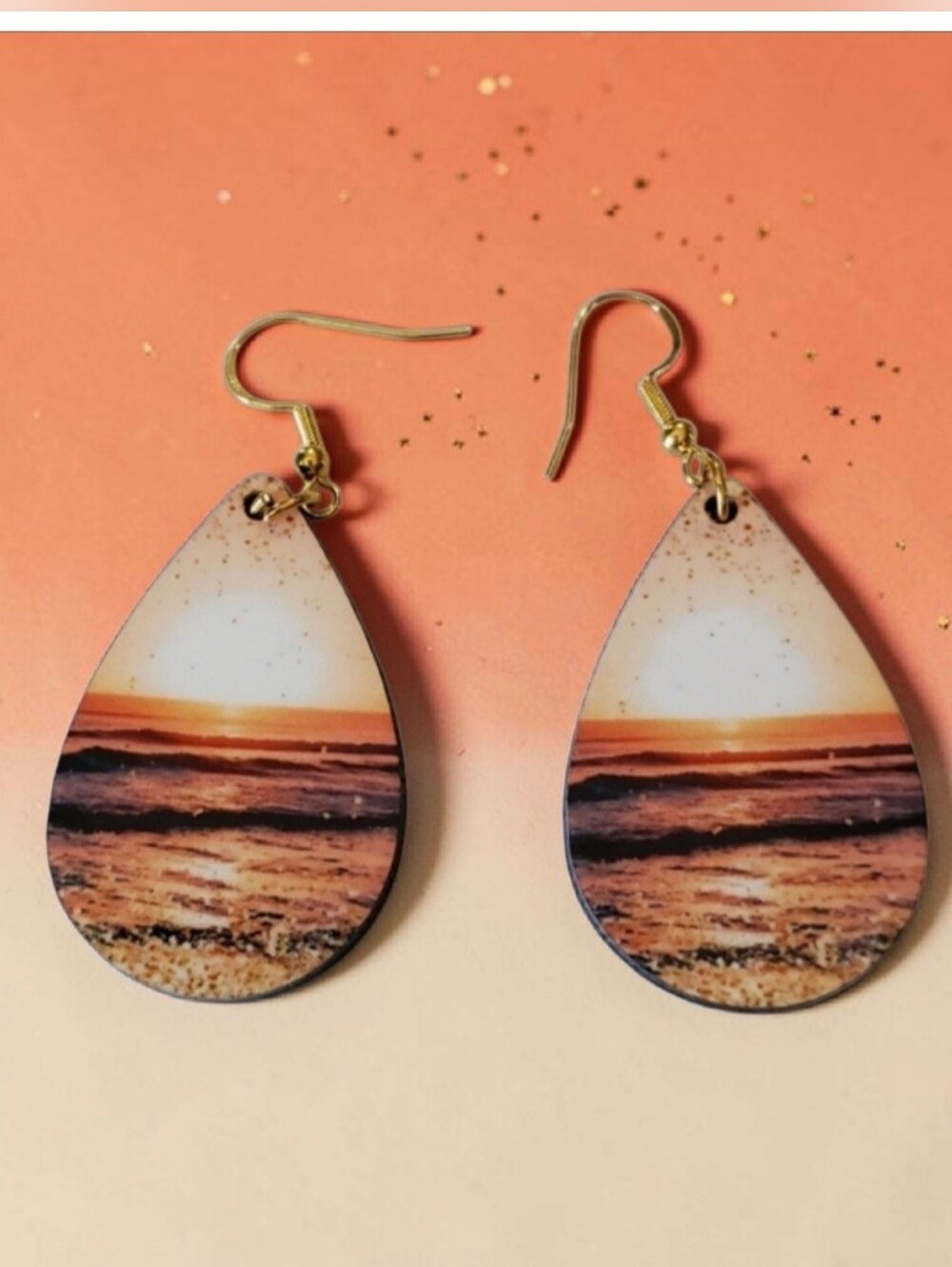 Ocean at Dusk Teardrop Earrings